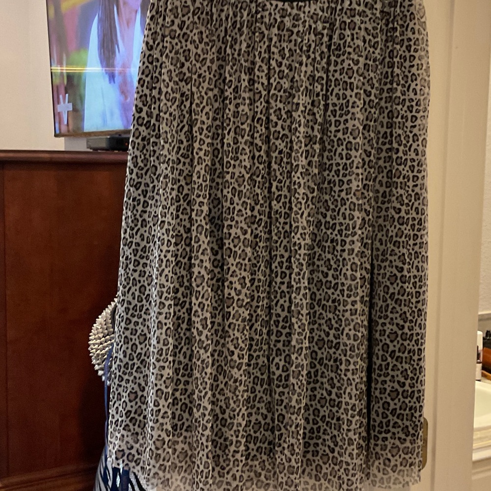 a new day Black and Gray Leopard Print Maxi Skirt